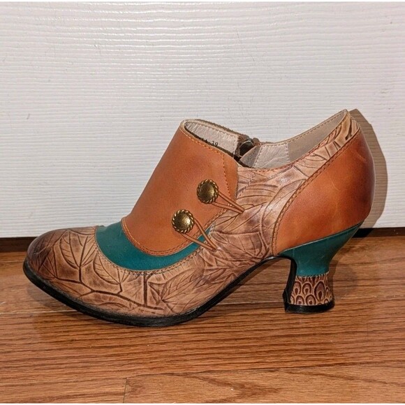 Handpainted Leather boho Oxford Pumps Size 39 L'Artiste by Spring Step Ophitia - Picture 5 of 14
